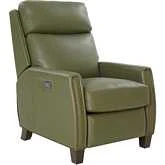 Anaheim Power Recliner w/ Power Head Rest & Lumbar in Giorgio Chive Green Top Grain Leather